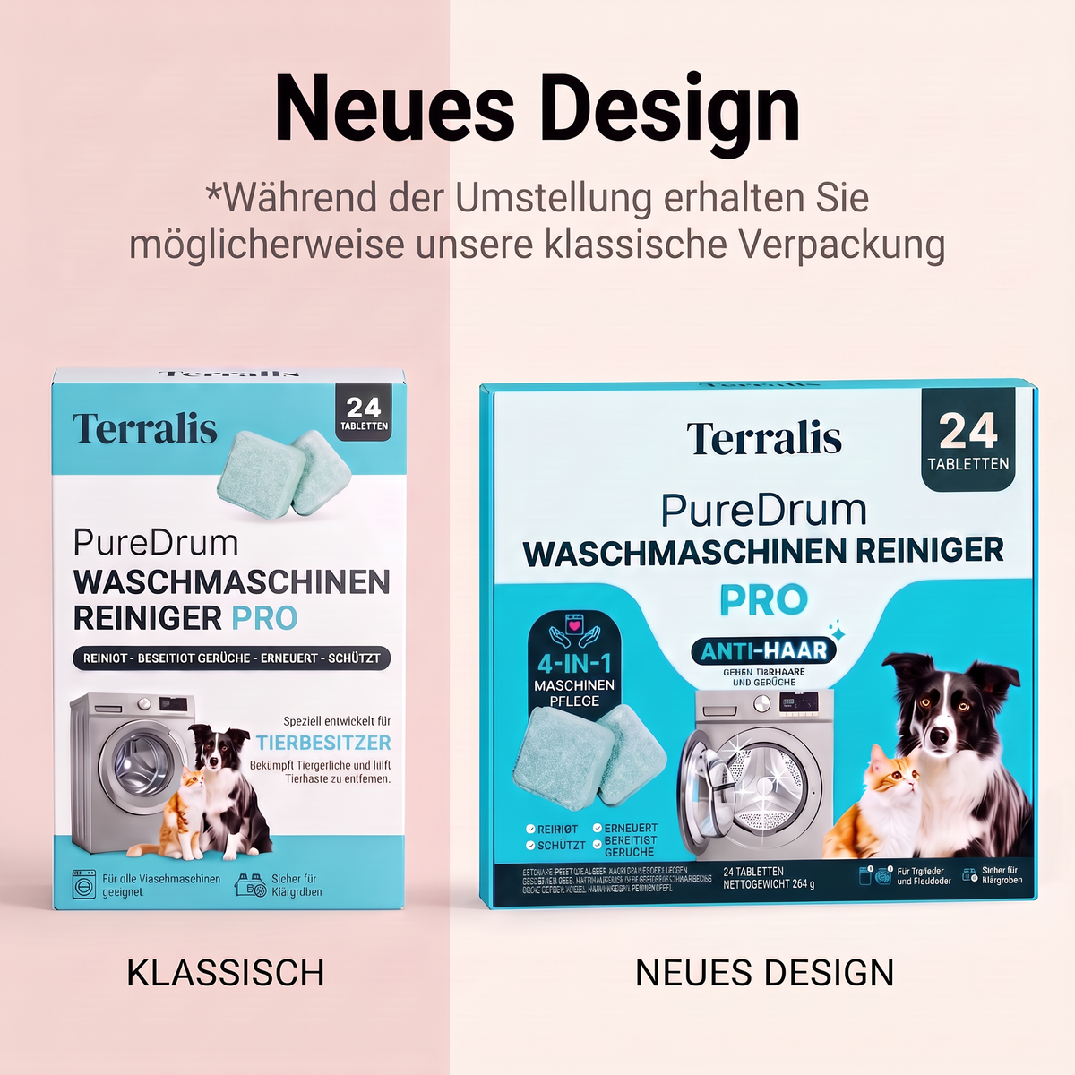 Terralis PureDrum Ultra Waschmaschinenreiniger gegen Tierhaare, 24 Tabletten