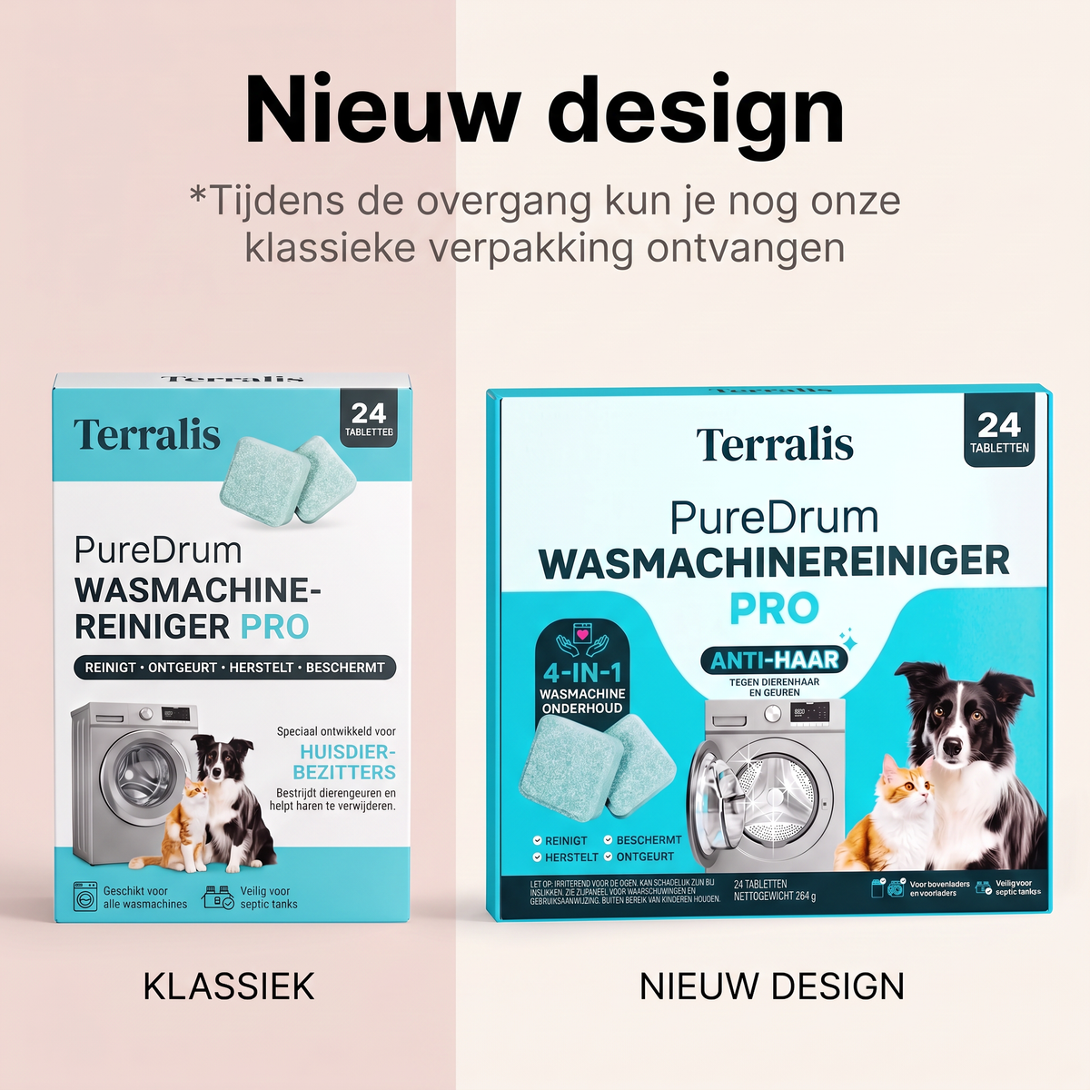 Terralis PureDrum Ultra wasmachinereiniger tegen dierenhaar, 24 tabletten