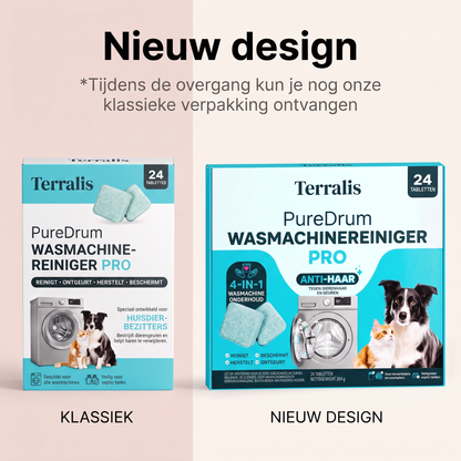 Terralis PureDrum Ultra wasmachinereiniger tegen dierenhaar, 24 tabletten