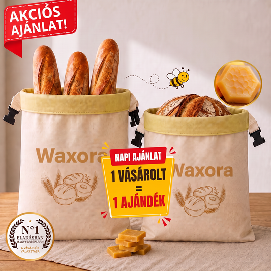 Waxora méhviaszos kenyérzsák pamutból, akciós ajánlat