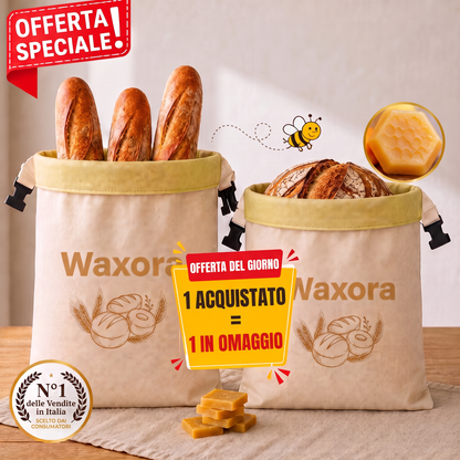 Sacchetto per il pane Waxora in cotone e cera d'api, offerta speciale