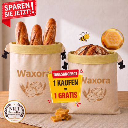 Waxora Brotbeutel aus Baumwolle und Bienenwachs, Sonderangebot