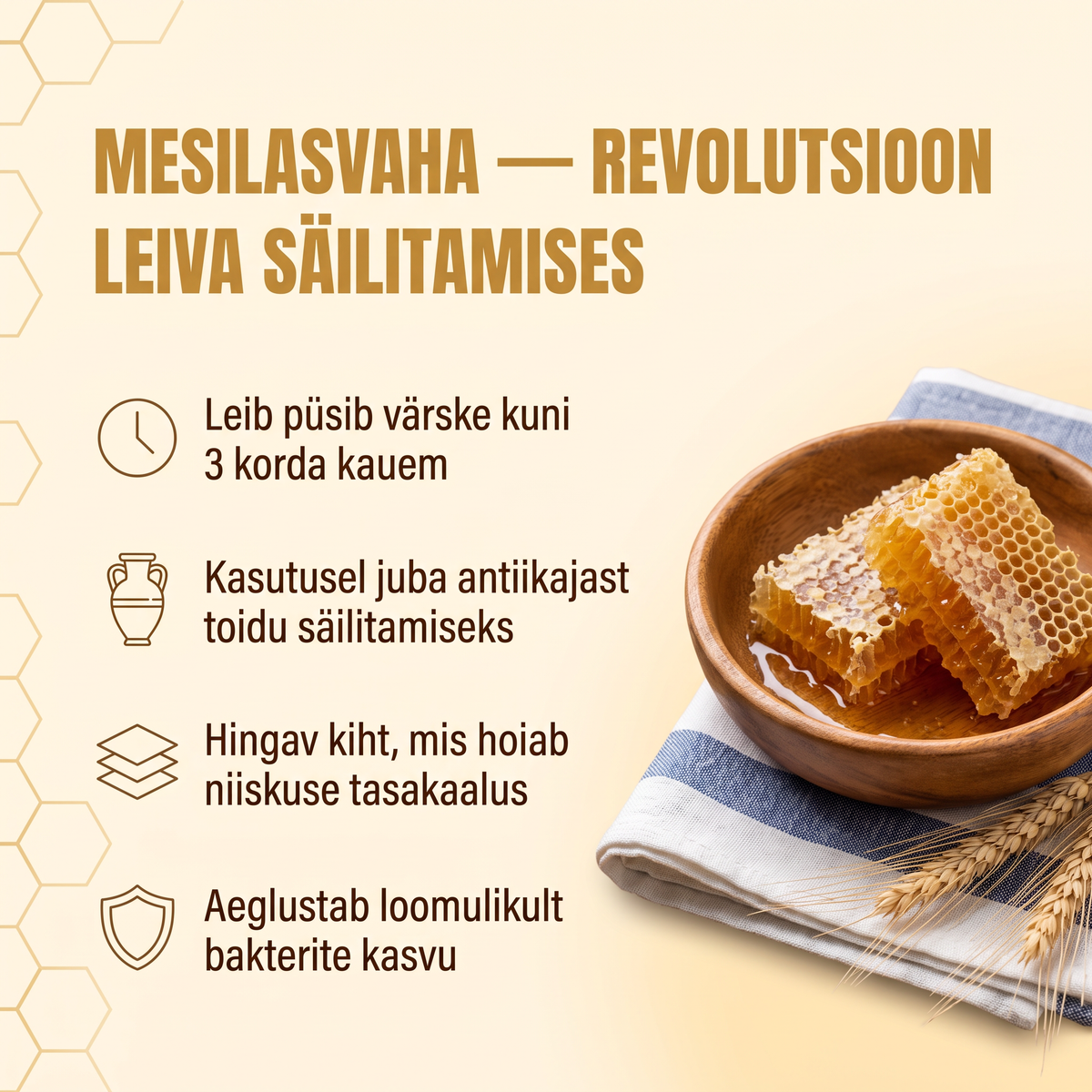 Mesilasvaha, revolutsioon leiva säilitamises
