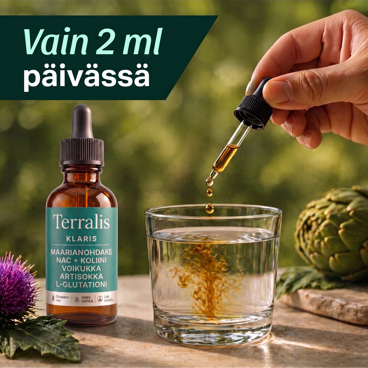 Klaris-annostus: vain 2 ml päivässä
