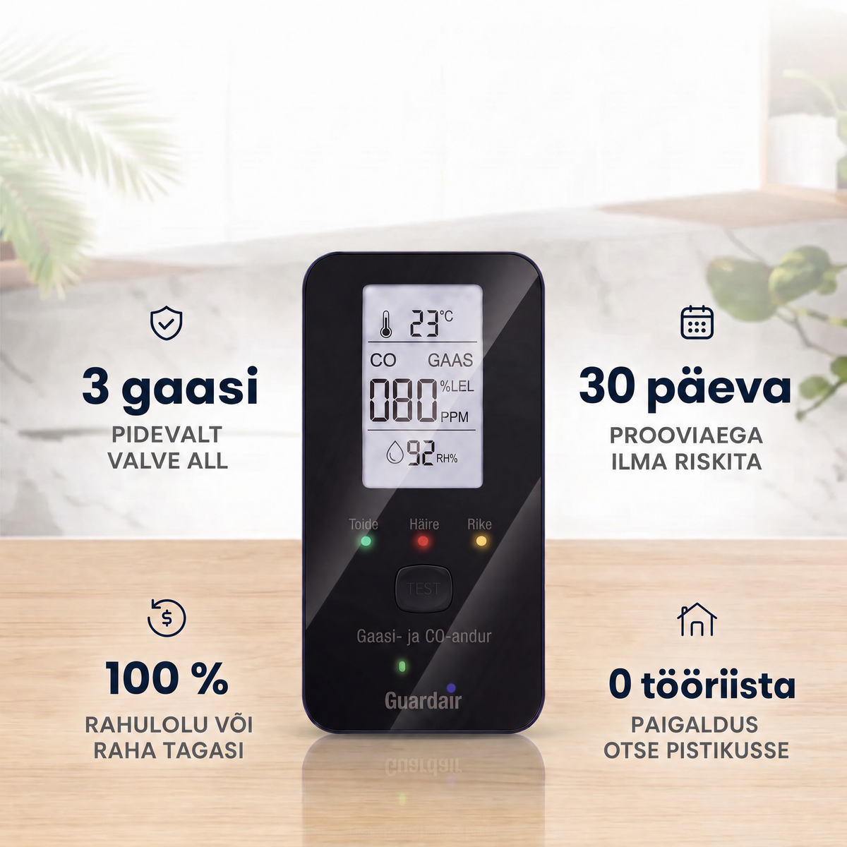 Varajane hoiatus juba 30 PPM juures, ammu enne tavalisi andureid