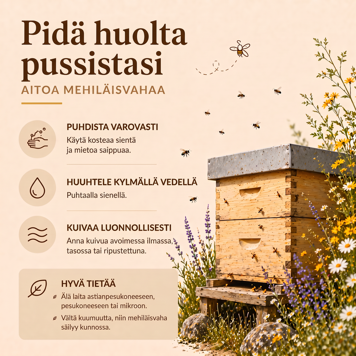 Pidä huolta Waxora-leipäpussistasi