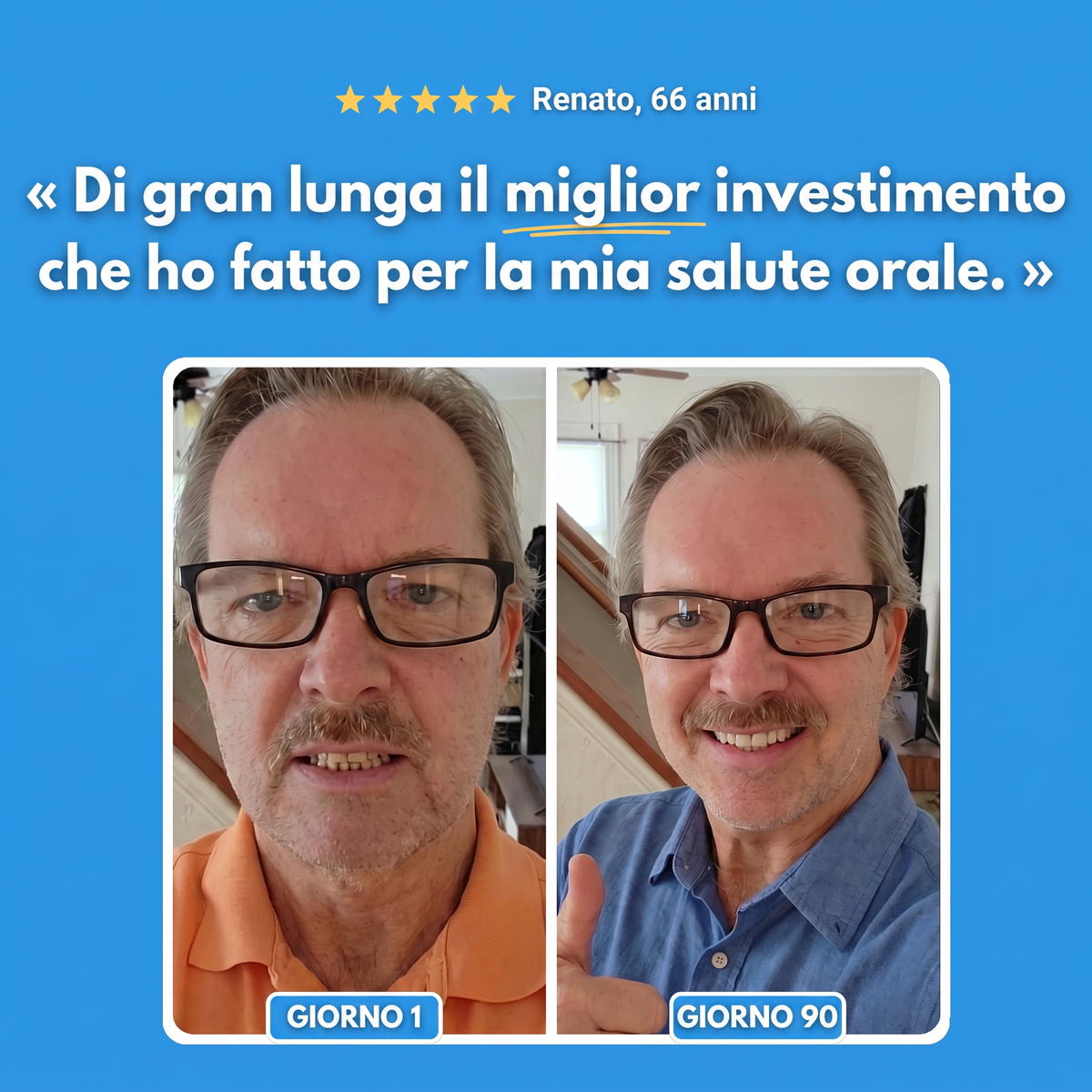 Testimonianza prima e dopo di un utilizzatore di Emaline
