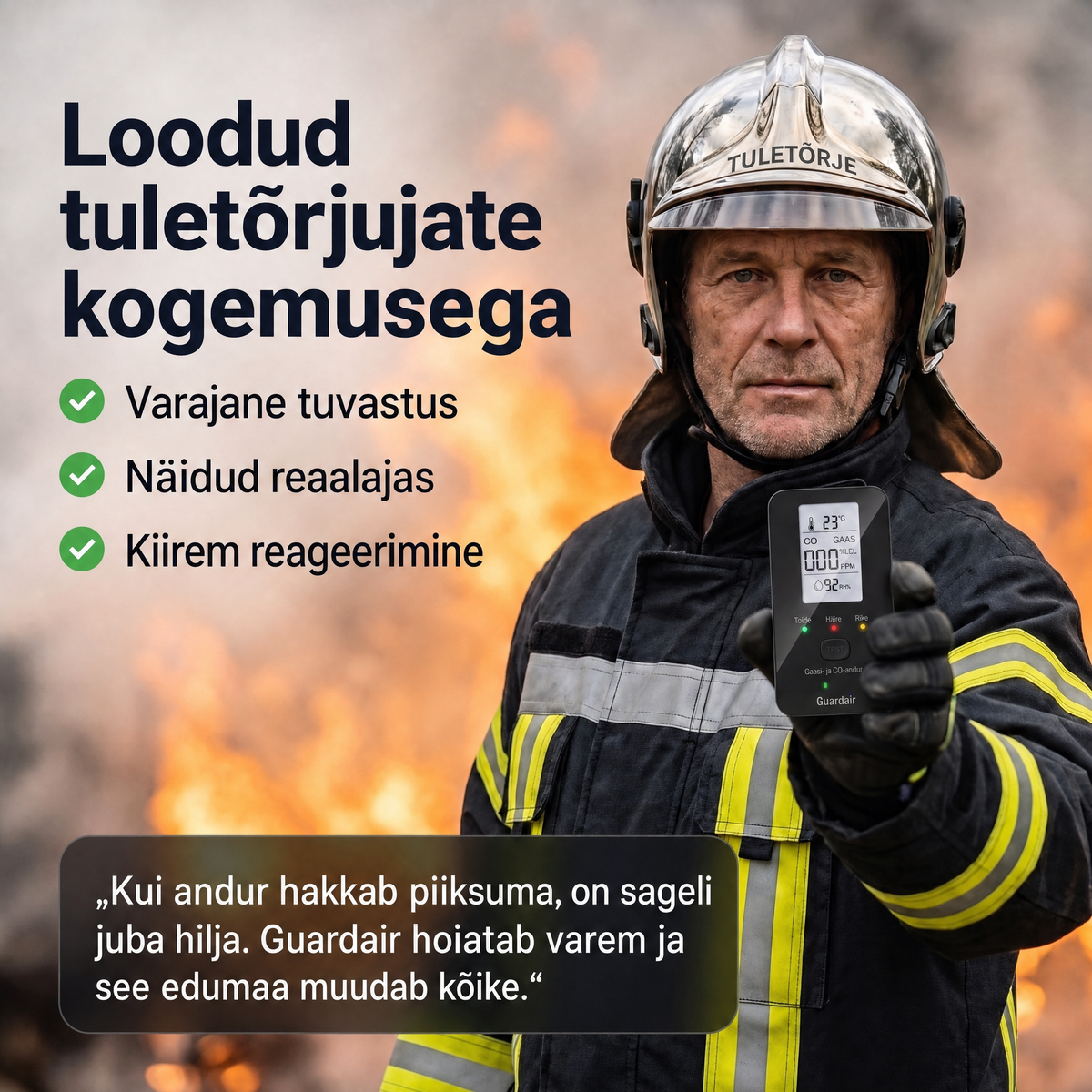 Guardair käes, 3. taseme andur olekutuledega