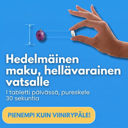 Emaline-purutabletin todellinen koko