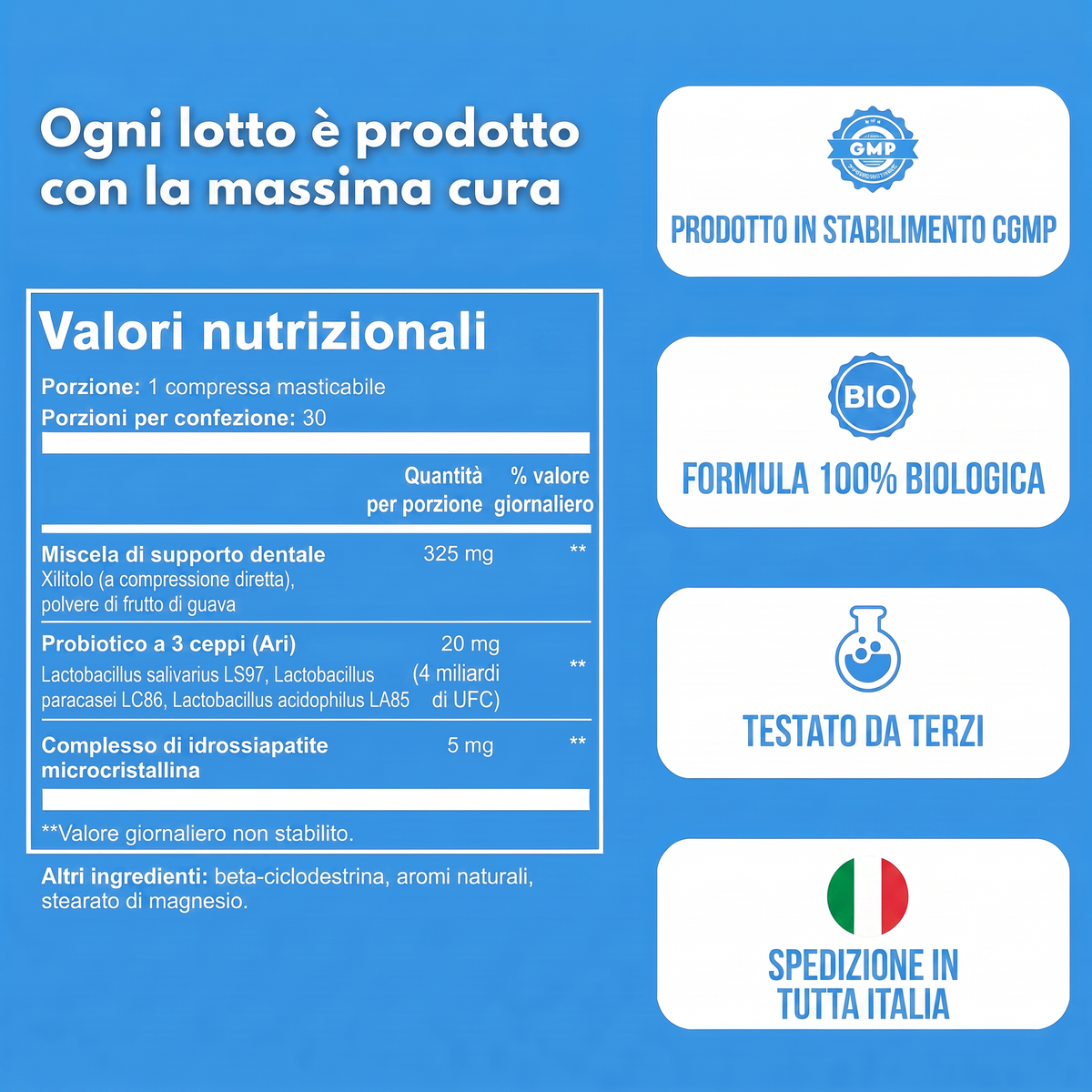 Valori nutrizionali e marchi di qualità di Emaline