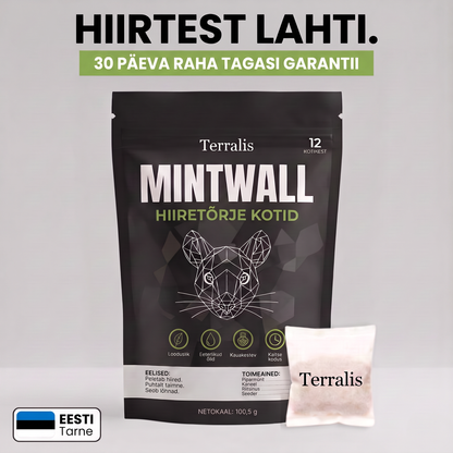 Terralis Mintwall hiiretõrje kotid, kreemikas kotike ja must 12 kotikesega pakend